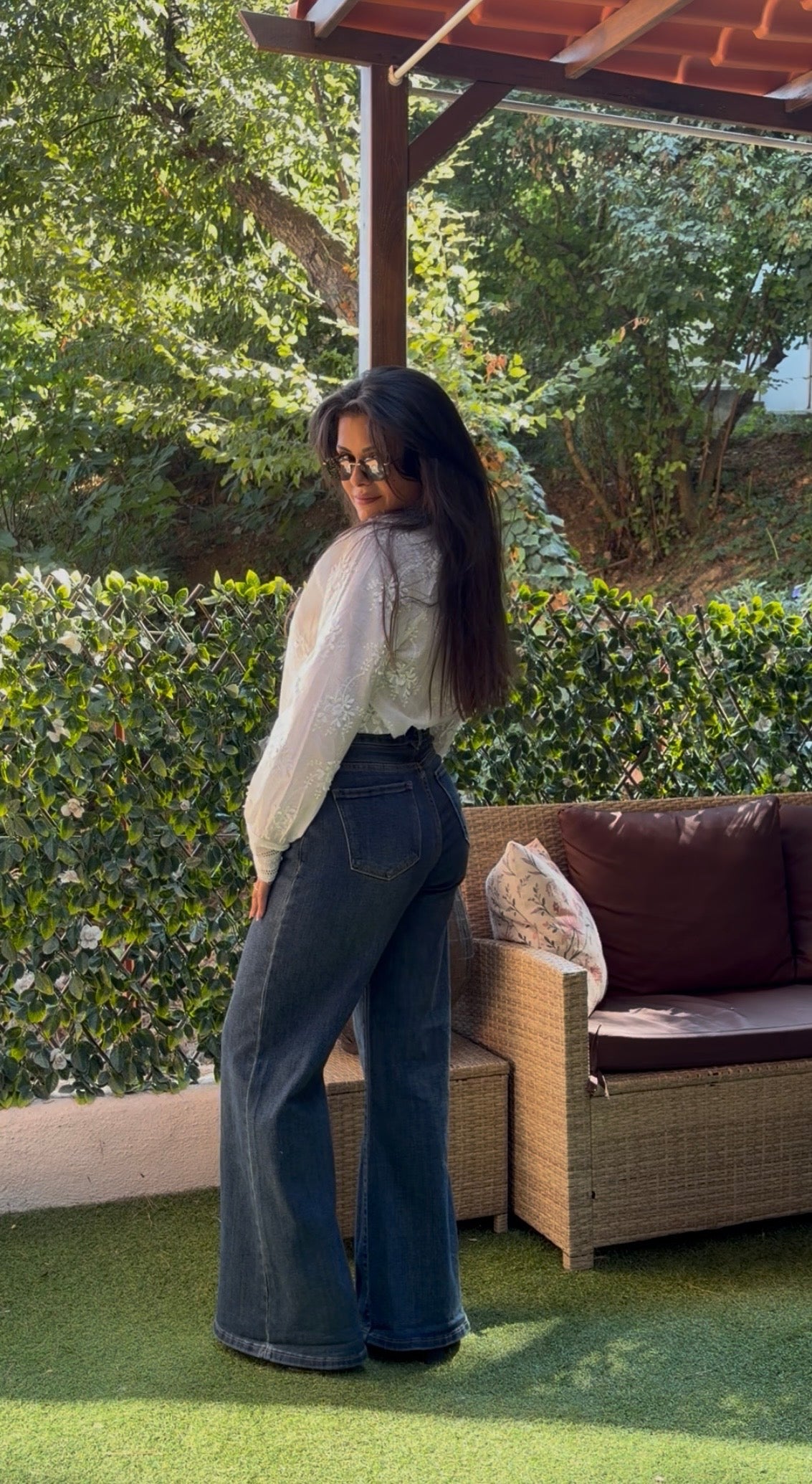 Jean Wide Leg Bleu brut