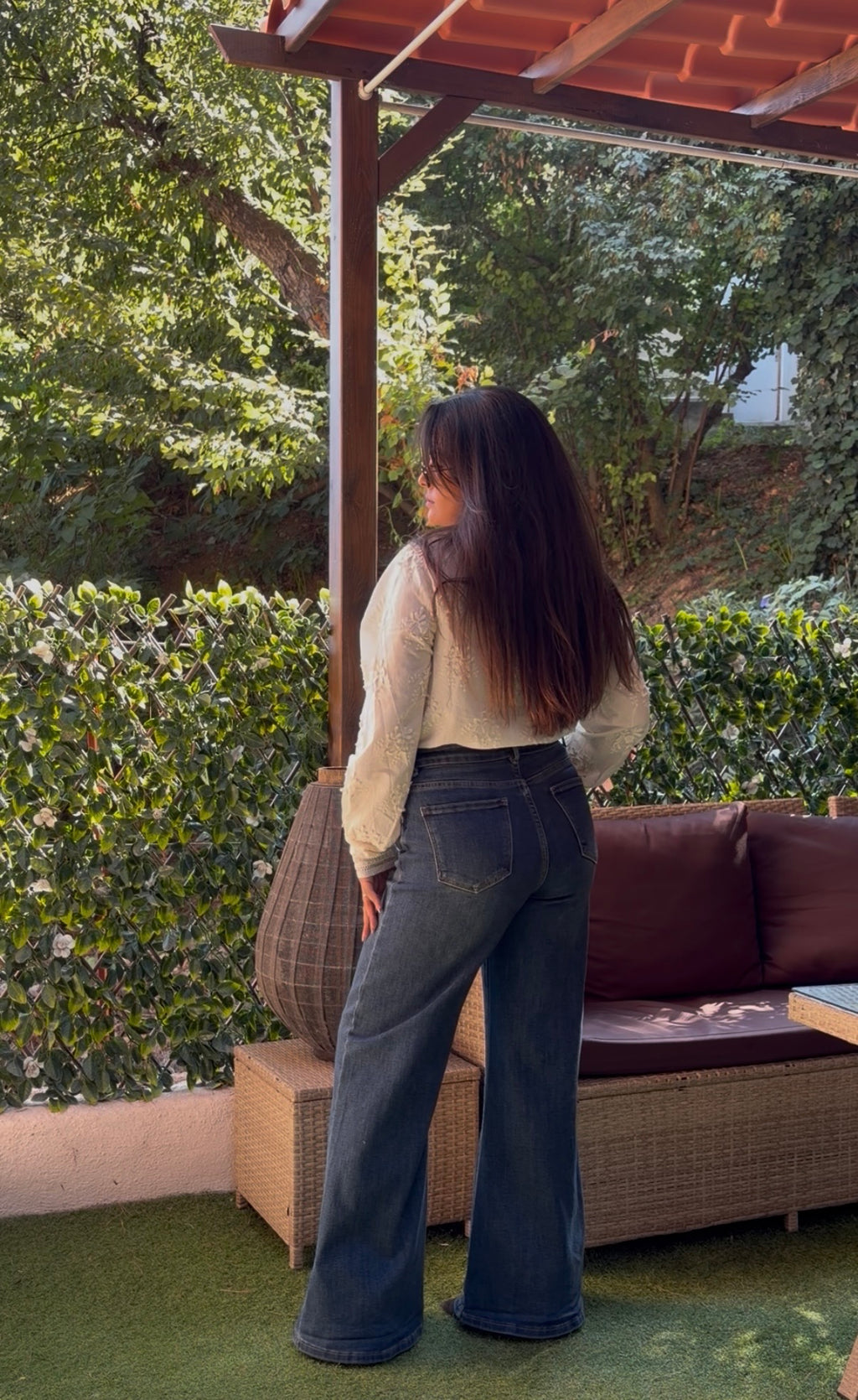 Jean Wide Leg Bleu brut