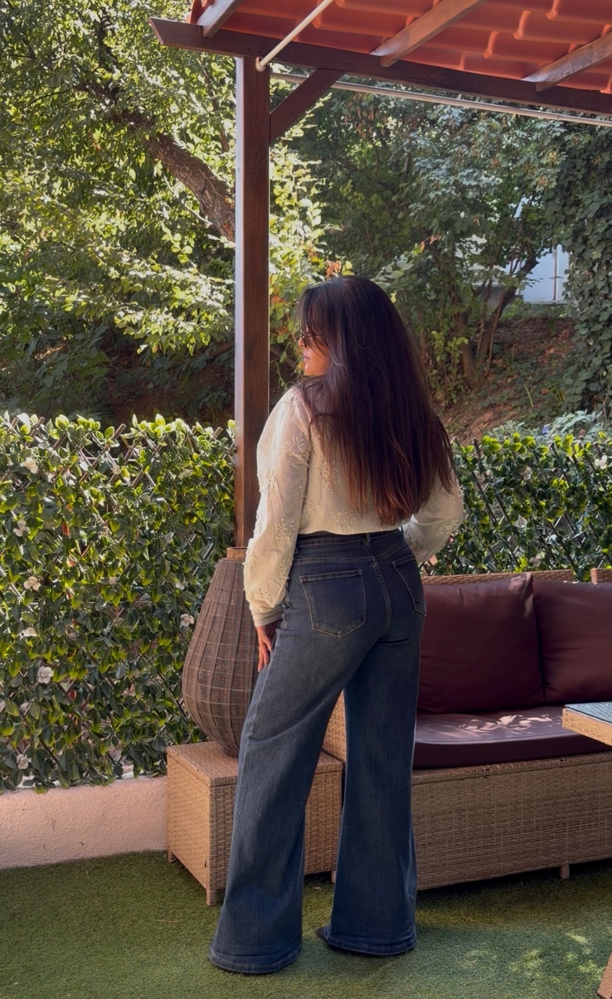 Jean Wide Leg Bleu brut